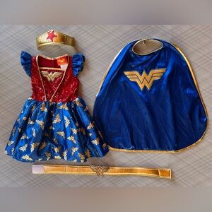 Rubie’s - Wonder Woman 4 piece Girls Costume Set (Small Size 3-4yrs)